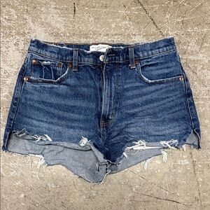Abercrombie & Fitch Blue Distressed Jean Shorts